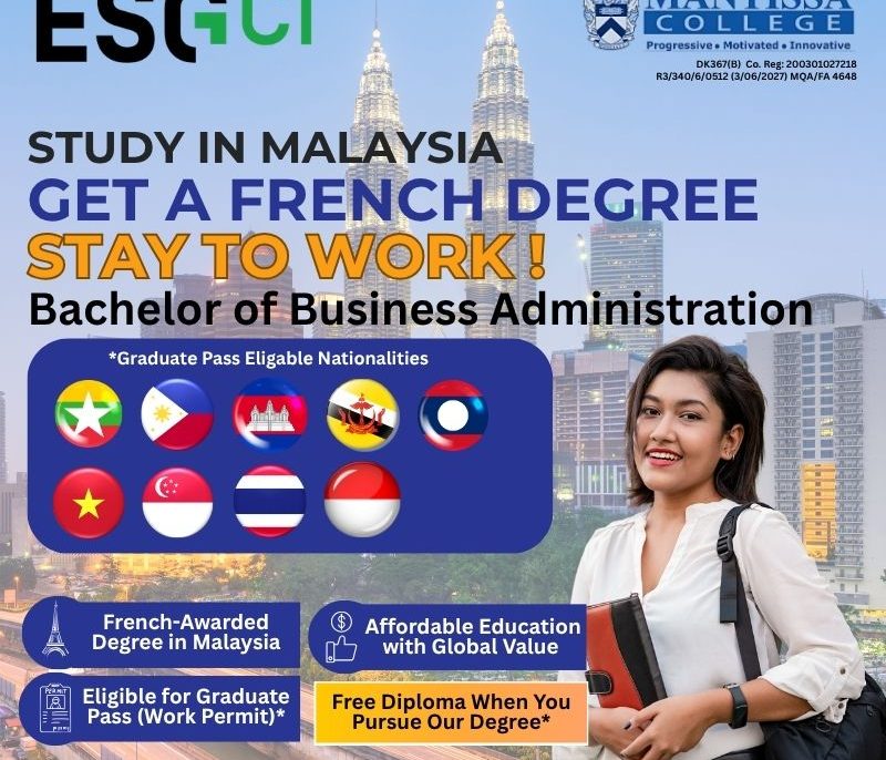 Study in Malaysia, Earn a French Degree & Stay to Work with a Graduate Pass!