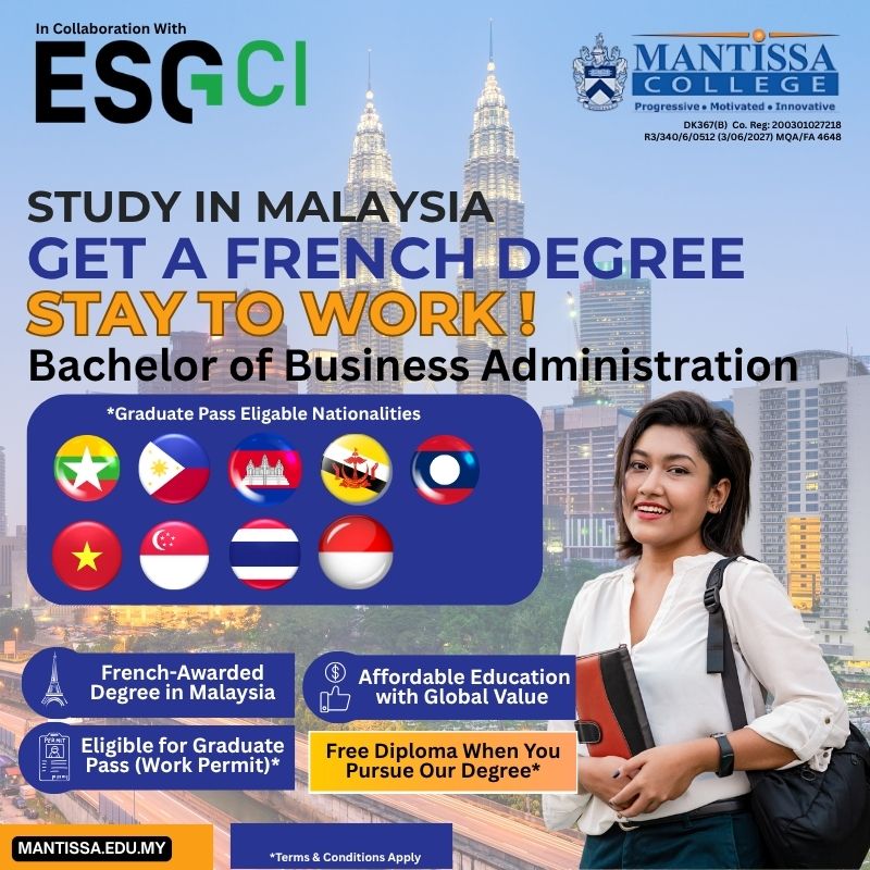 Study in Malaysia, Earn a French Degree & Stay to Work with a Graduate Pass!